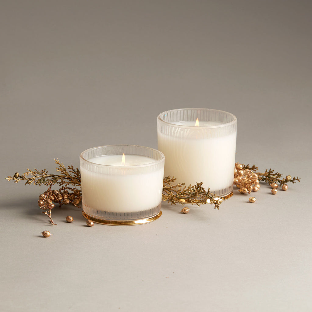 Frasier Fir Gilded Frosted Wood Grain Candle