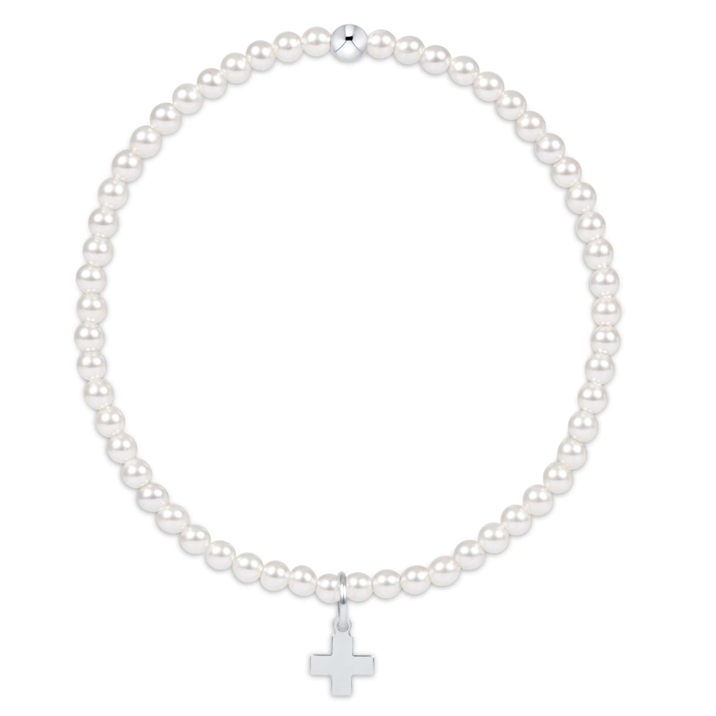Enewton Classic Pearl 3mm Bracelet - Signature Cross Sterling Charm