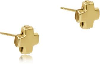 Signature Cross Gold Earrings