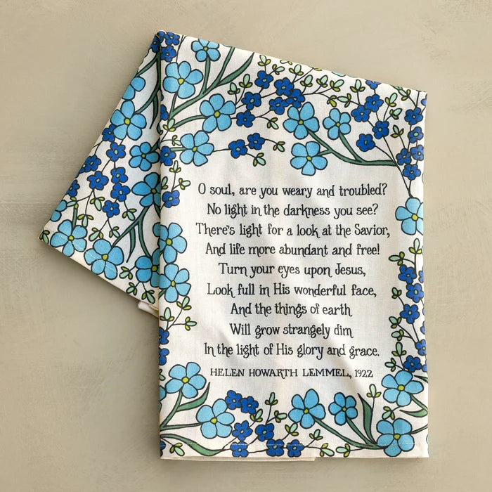 Turn Your Eyes Upon Jesus Hymn Tea Towel