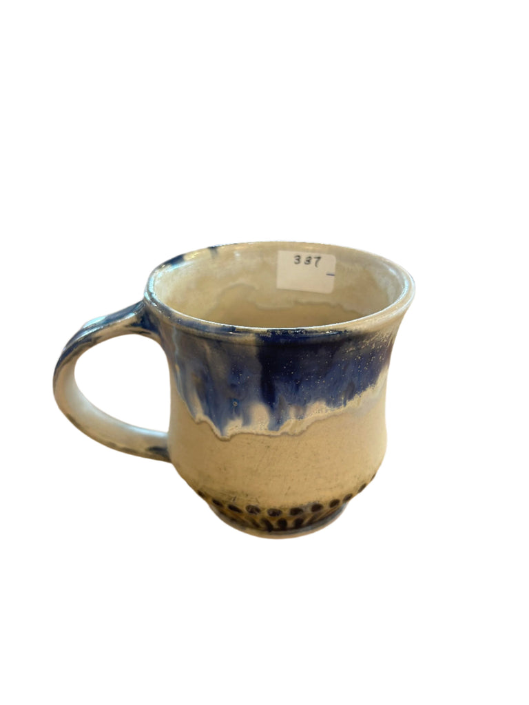 Assorted Alabaster and Blue Carved Mugs by Lauren Martin