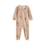 Organic Cotton Zipper Footed Romper Mushroom