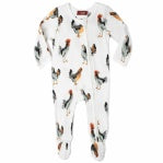 Chicken Organic Cotton Zipper Footed Romper 3-6M