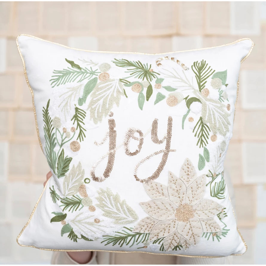 "JOY" Wreath Pillow