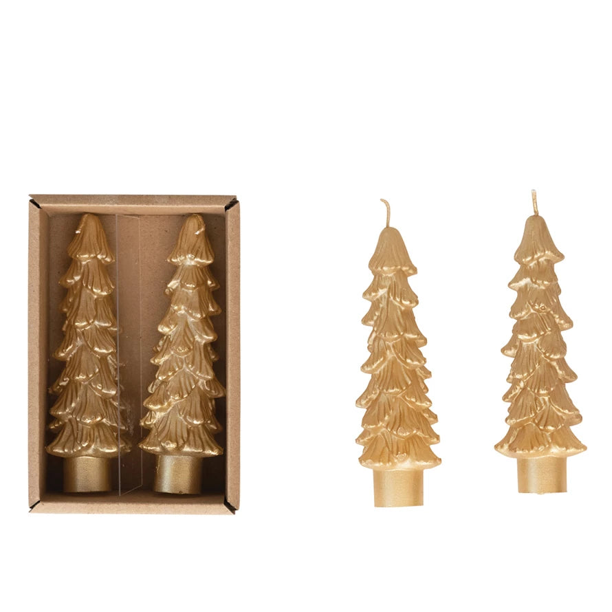 Unscented Tree Shaped Taper Candles In Box