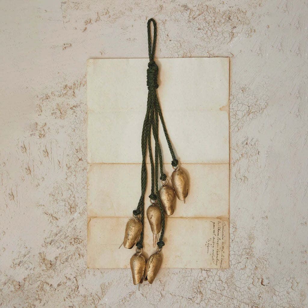 Hanging Metal Bells with Rope Hanger