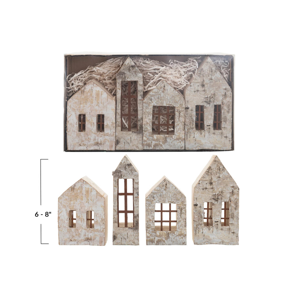 Birch Bark Houses with Windows, Natural