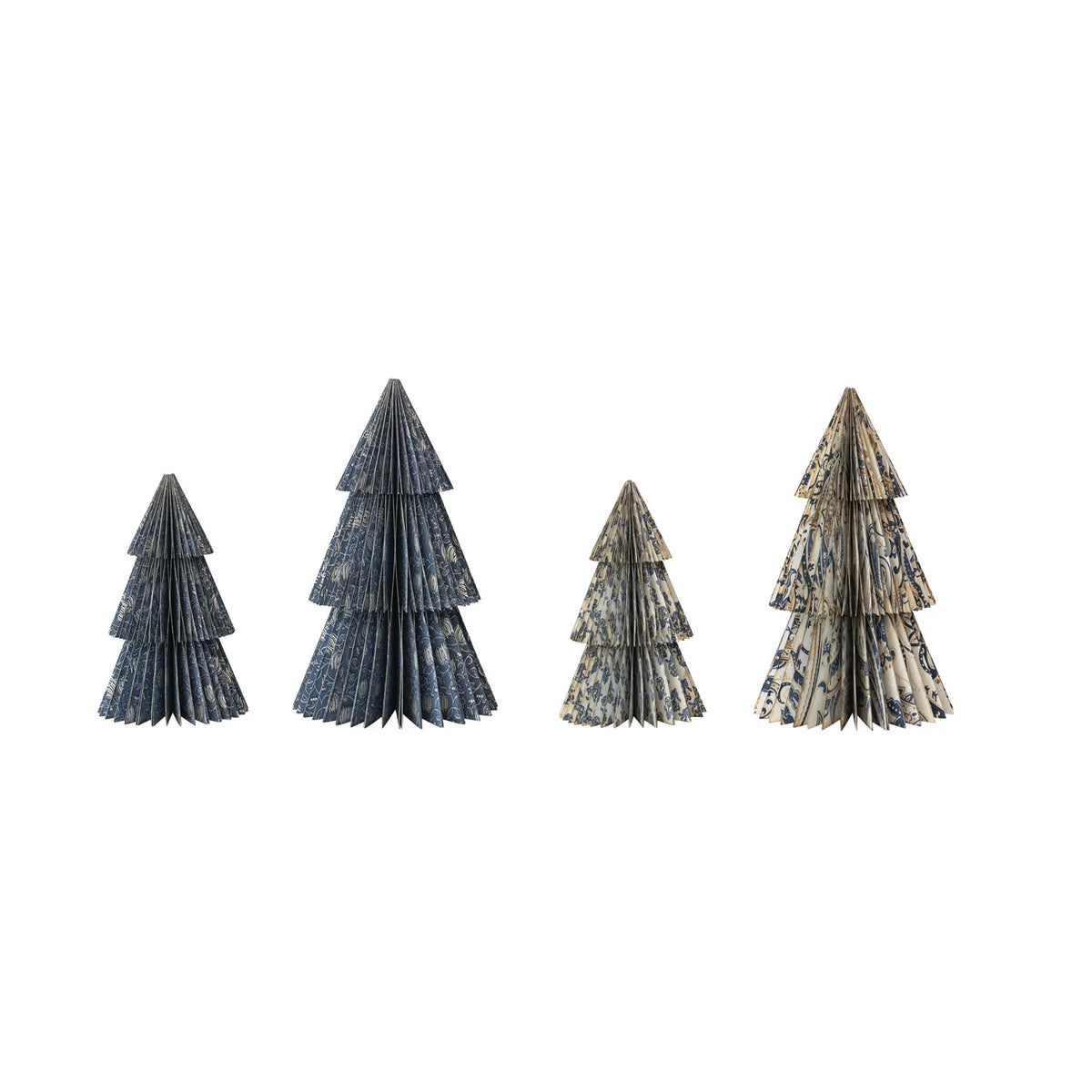 Handmade Folding Honeycomb Trees with Pattern, Set of 2