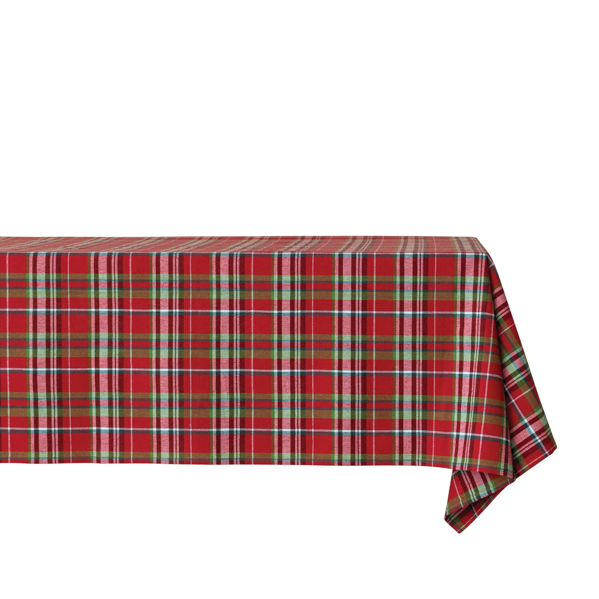 84"L x 60"W Woven Cotton Table Cloth with Tartan Plaid Pattern