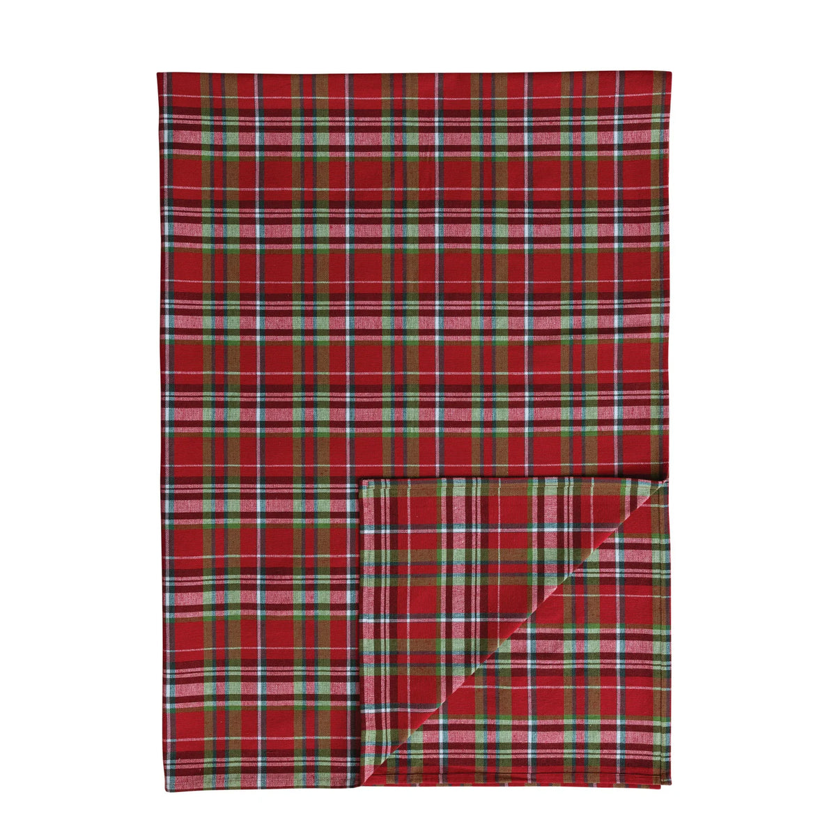 84"L x 60"W Woven Cotton Table Cloth with Tartan Plaid Pattern