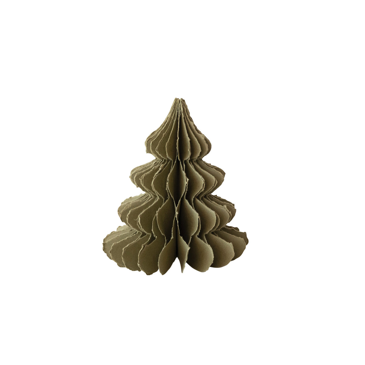 Handmade Recycled Paper Folding Honeycomb Tree with Torn Edges, Olive Color