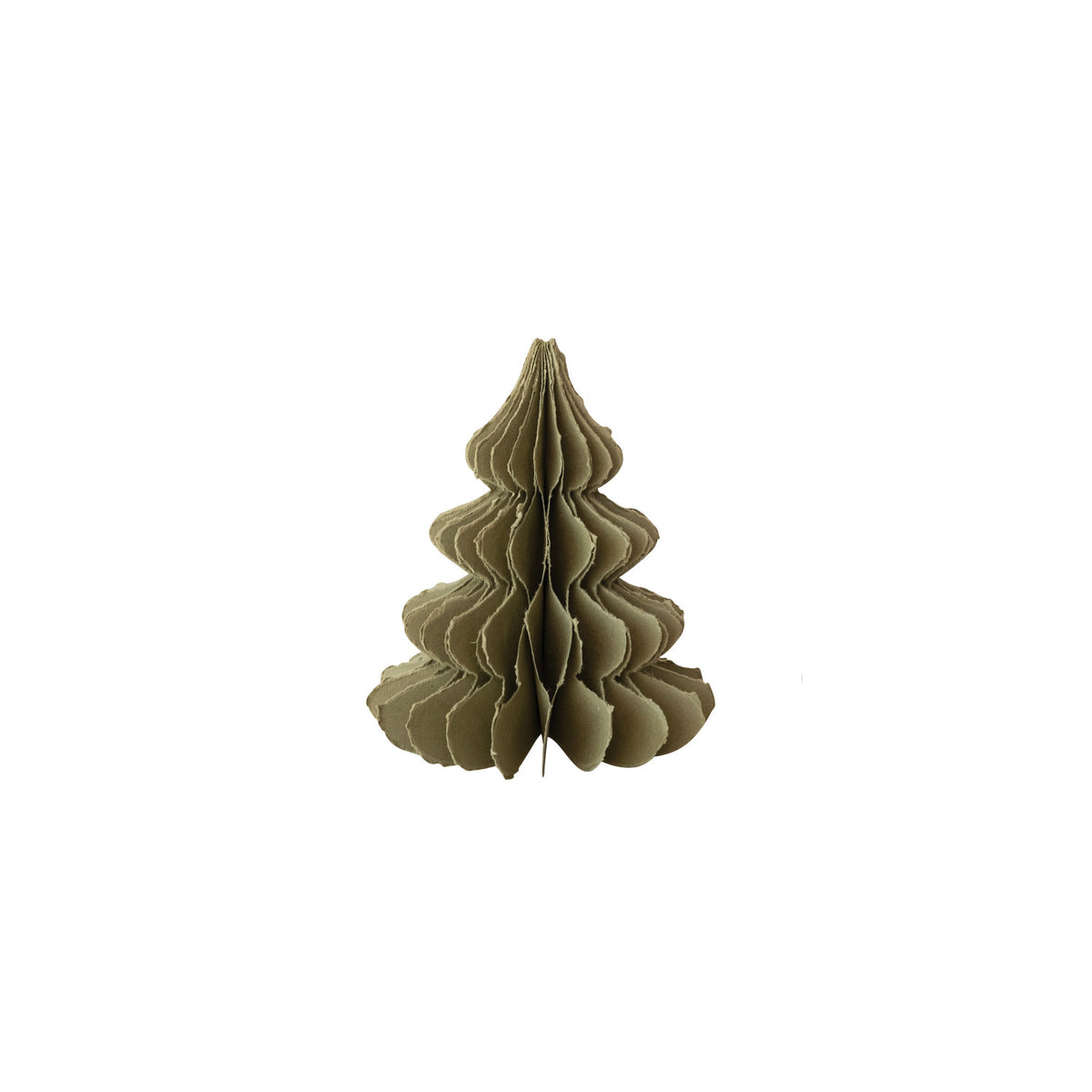 Handmade Recycled Paper Folding Honeycomb Tree with Torn Edges, Olive Color