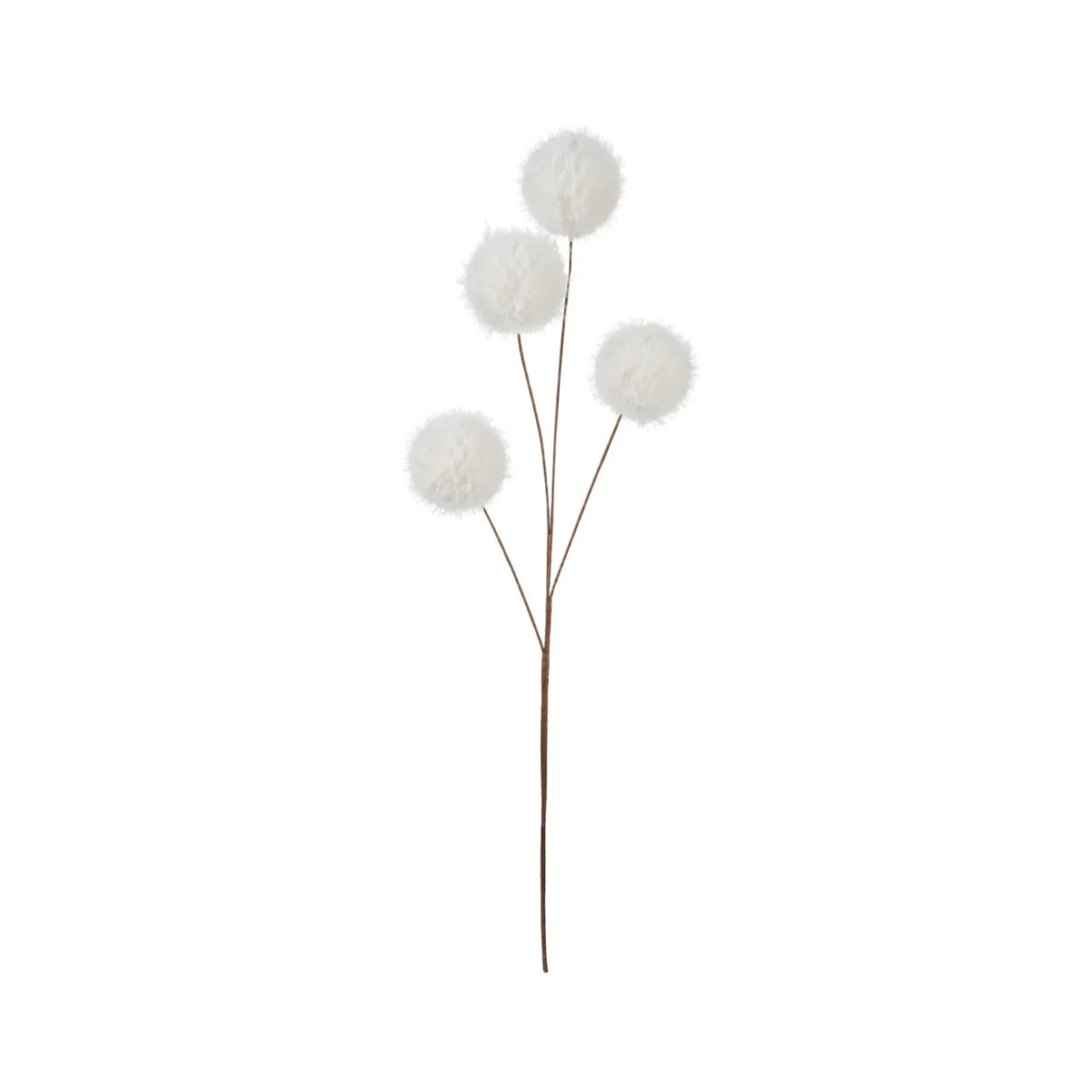 Faux Fur Snowball Pick, White