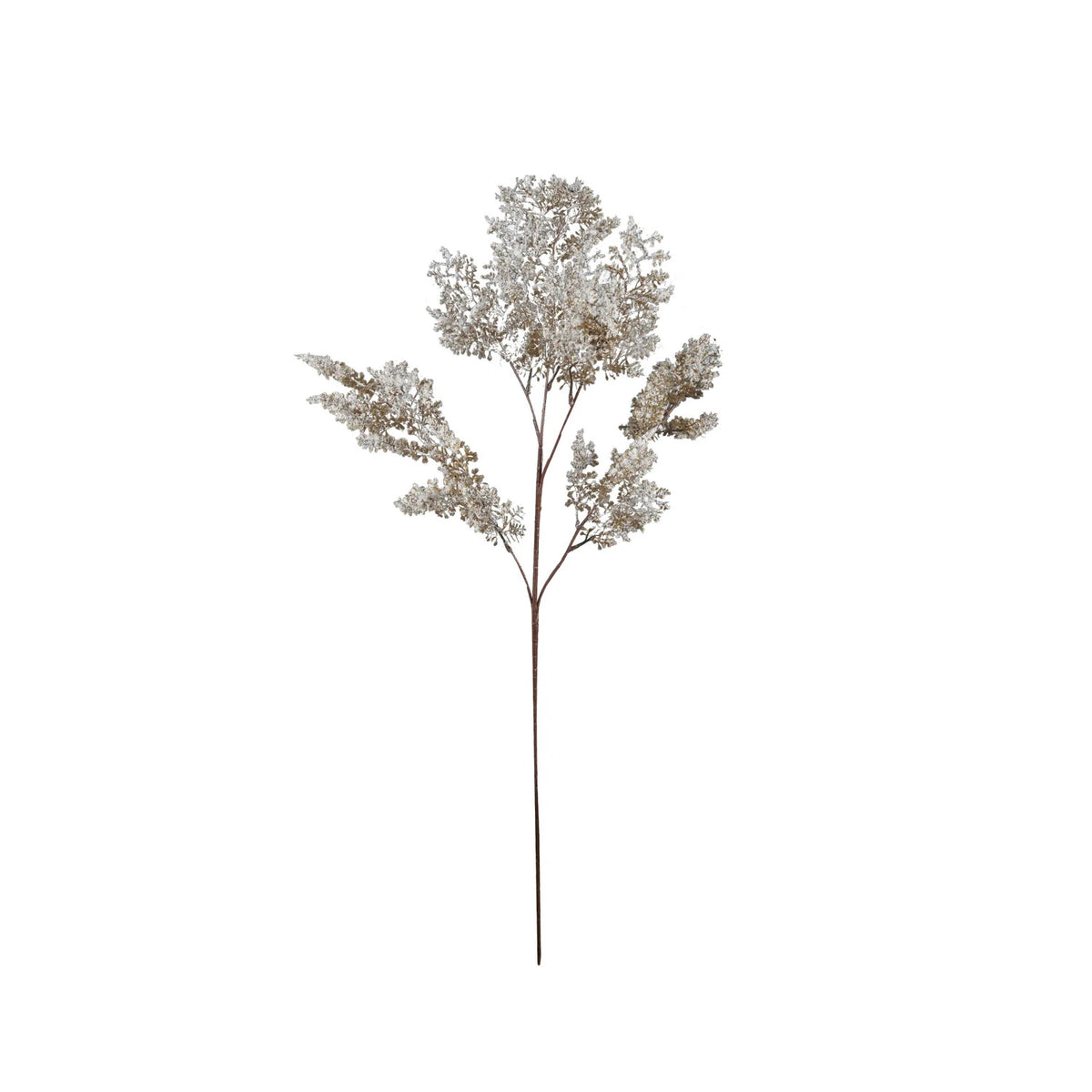 Faux Juniper Branch, Brown & Snow Finish