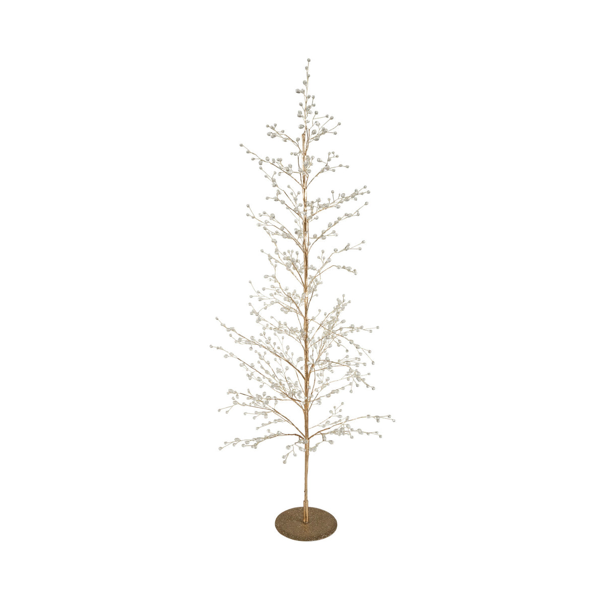 Metal Wire Tree with Acrylic Jewels & Glitter, Gold Finish