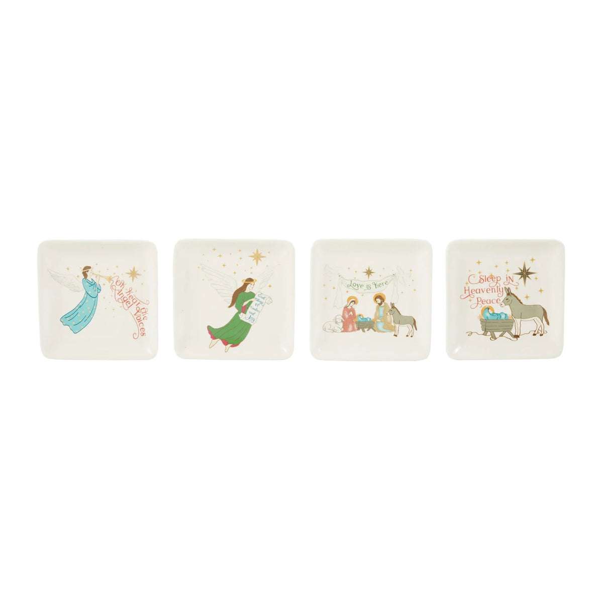 Stoneware Dish with Holiday Figure, 4 Styles