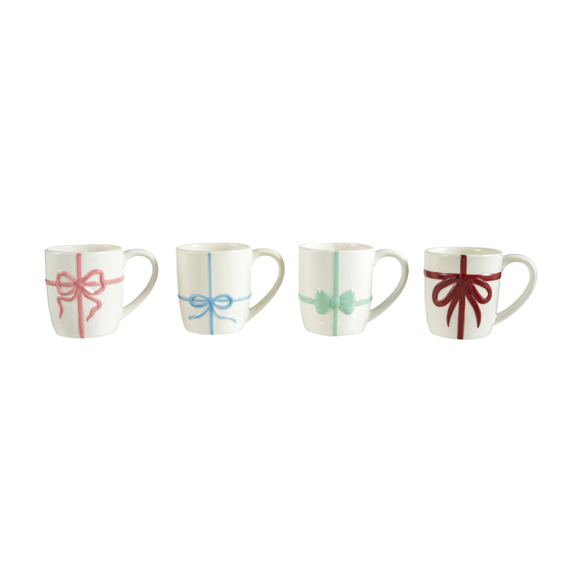 12 oz. Stoneware Mug with Embossed Bow, 4 Styles