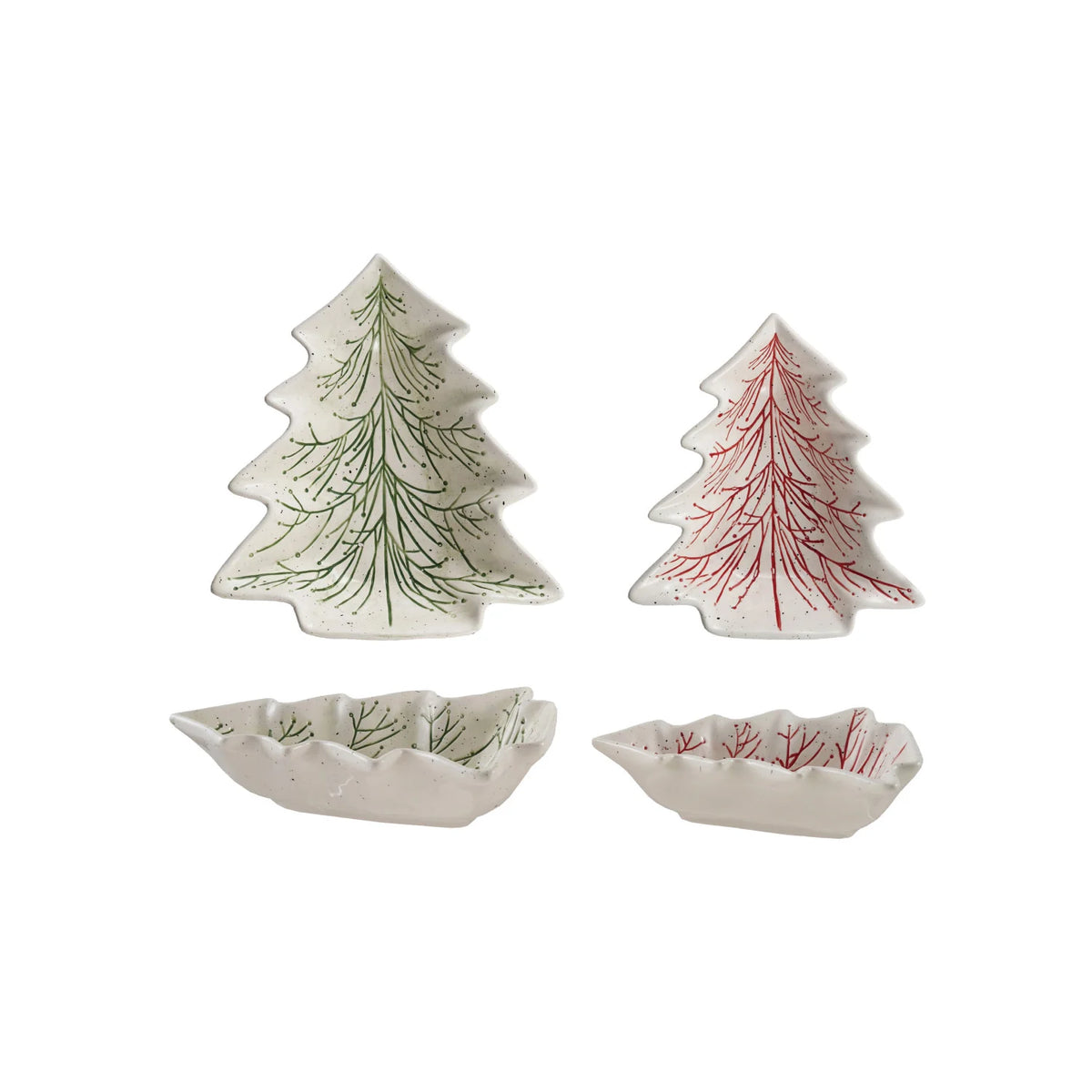 Hand-Painted Ceramic Tree Shaped Dishes
