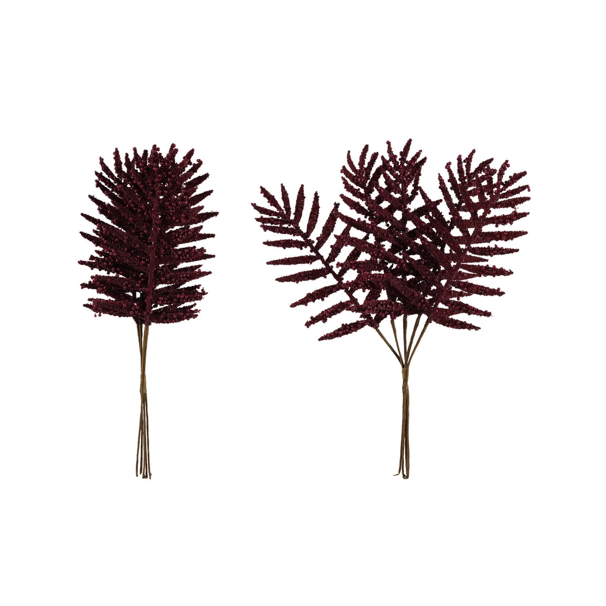 Faux Leaf Pick with Beads, Burgundy (Contains 5 Pieces)