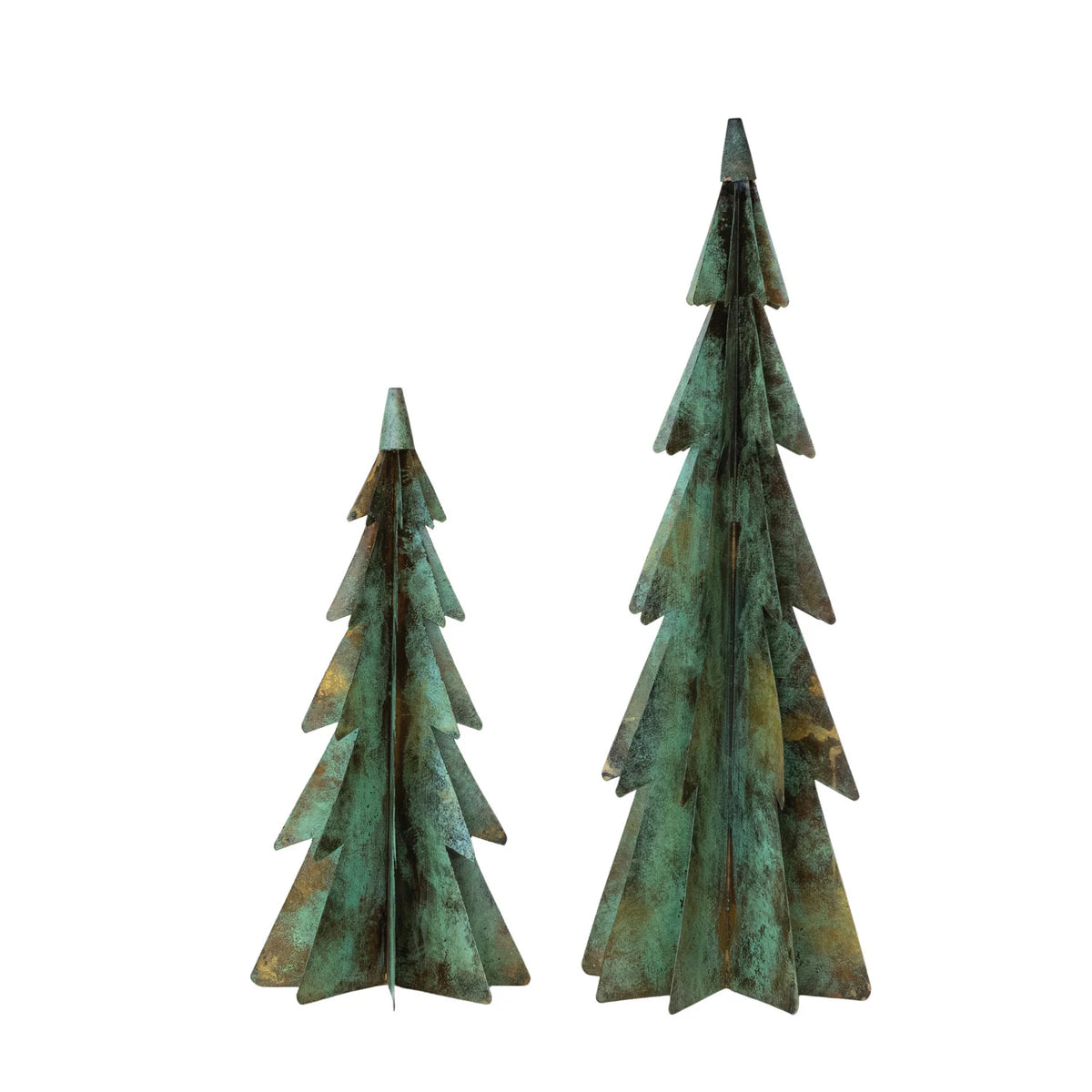 Metal Christmas Tree, Verdigris Finish