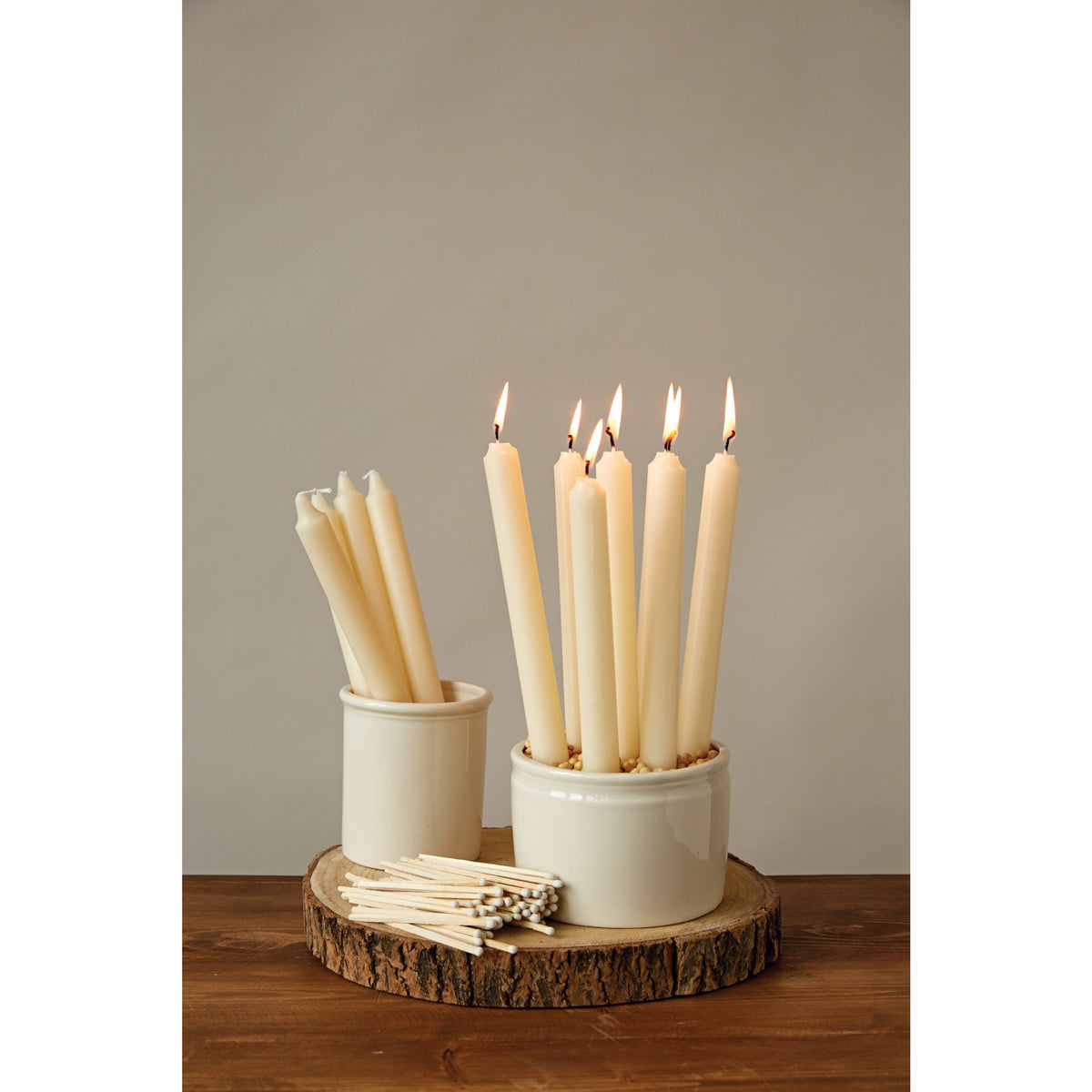 Ivory Unscented Taper Candles