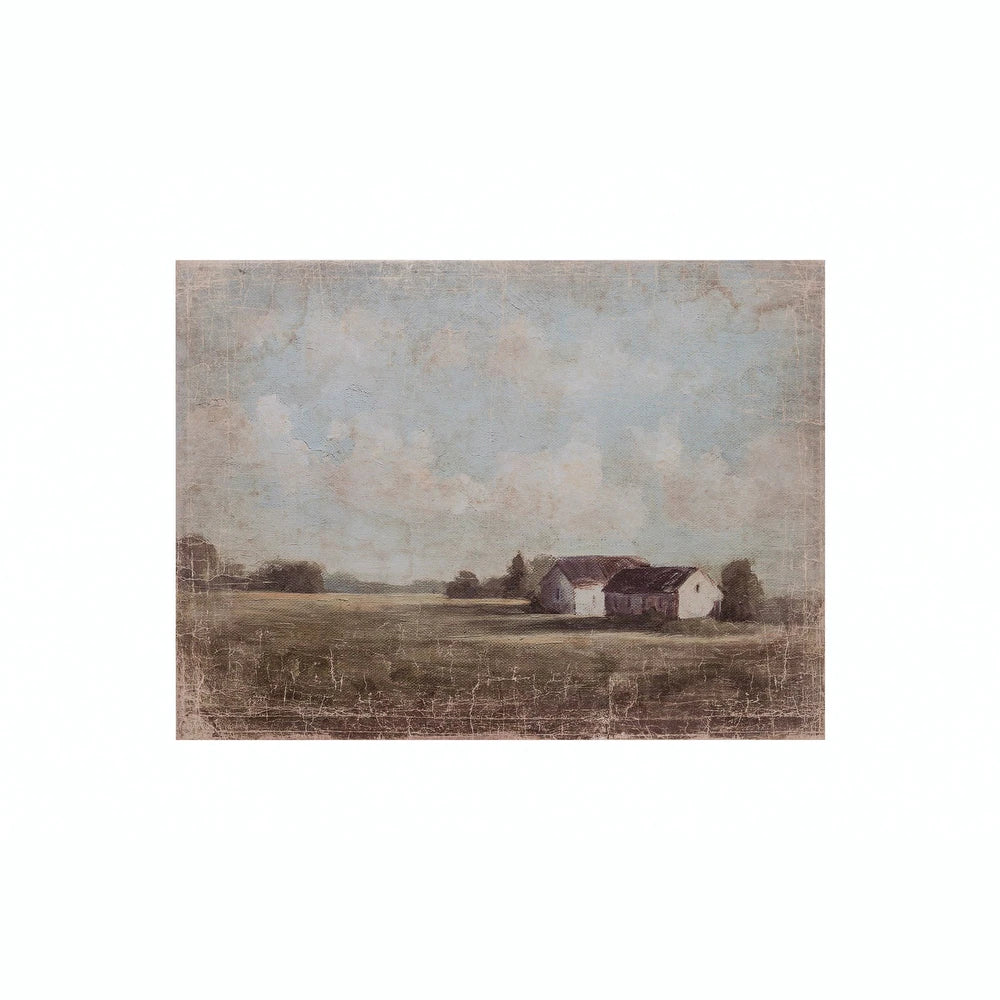 Canvas Wall Decor with Farmhouse Landscape