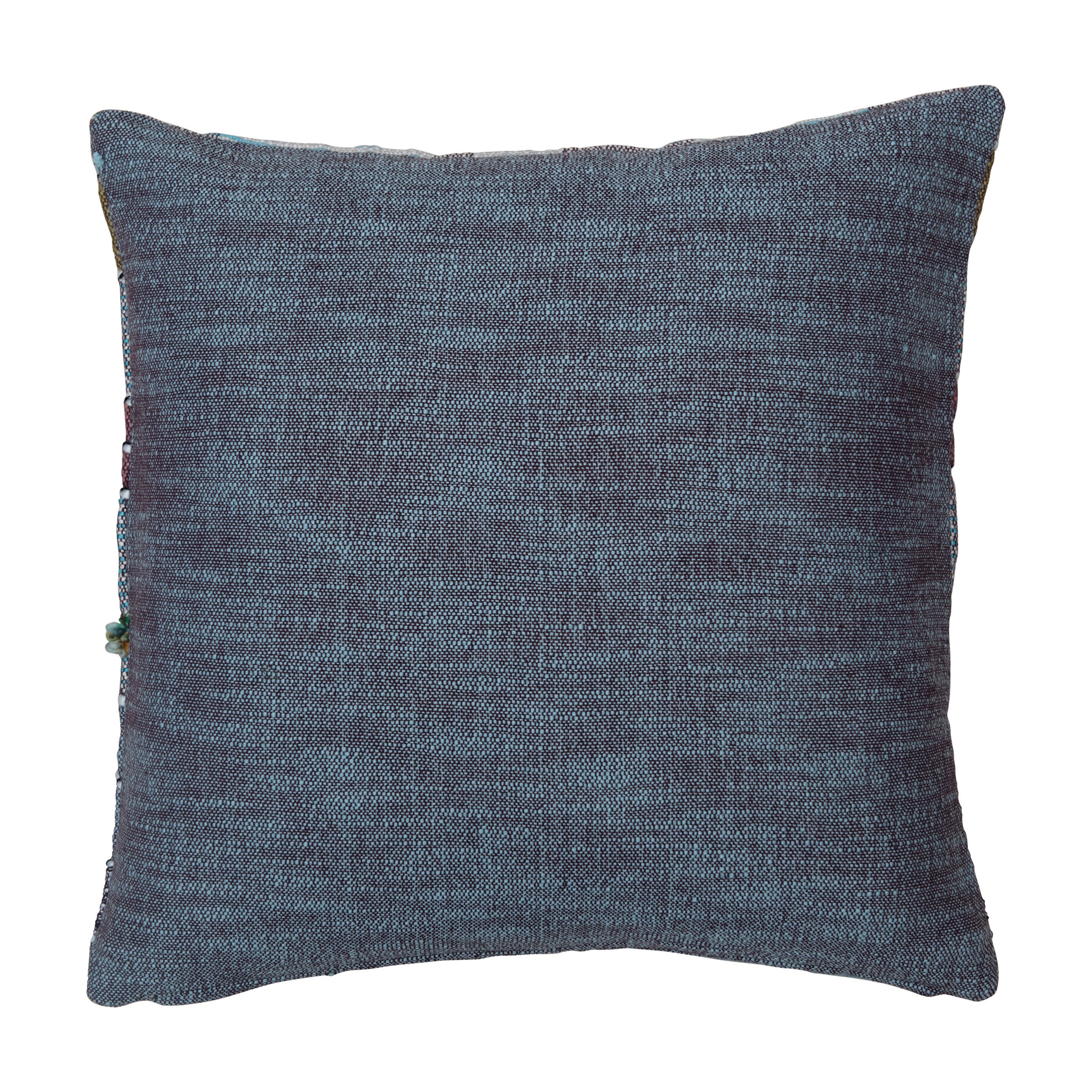 Woven Cotton and Wool Madras Plaid Pillow