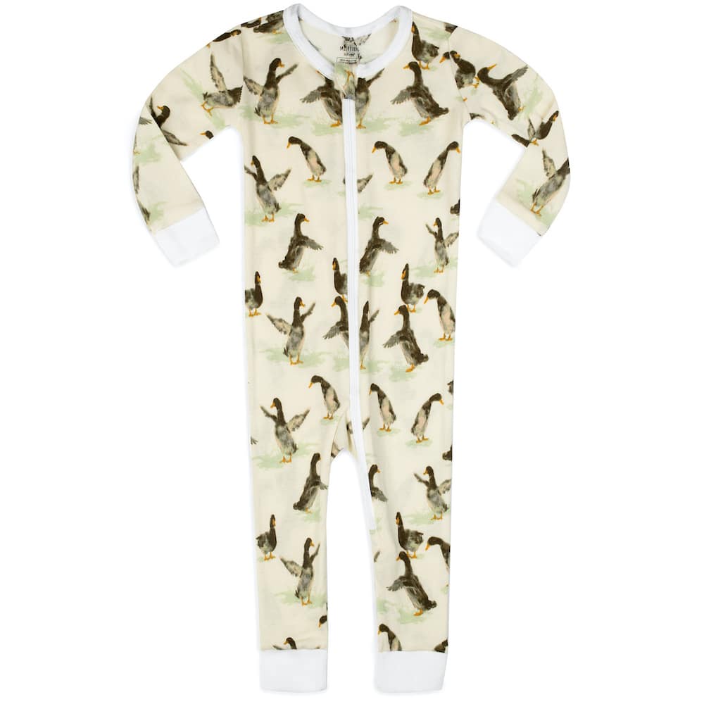Duck Organic Zipper Pajama, Milkbarn