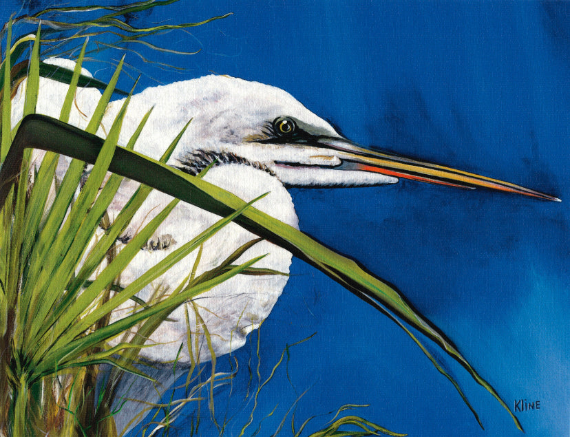 White Egret - Giclee Canvas Print