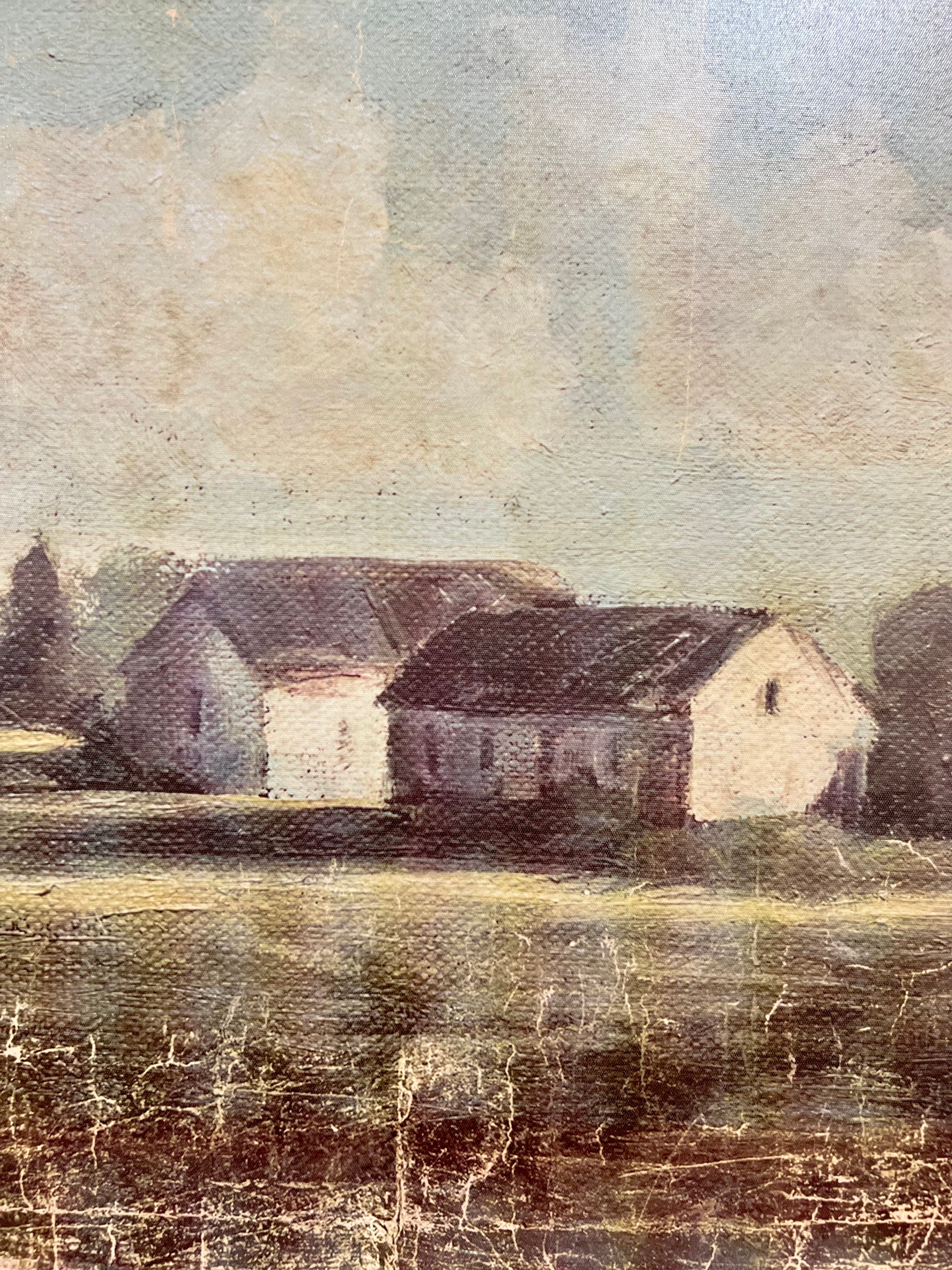 Canvas Wall Decor with Farmhouse Landscape