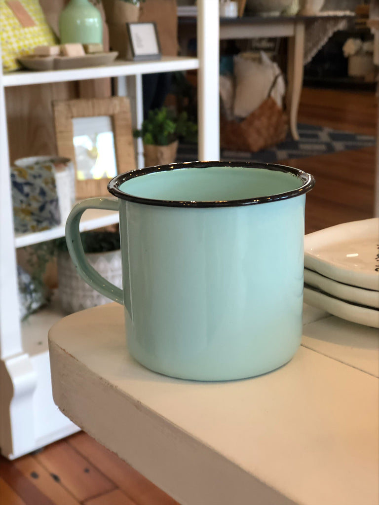 Robin's Egg Blue, Enamelware Mug