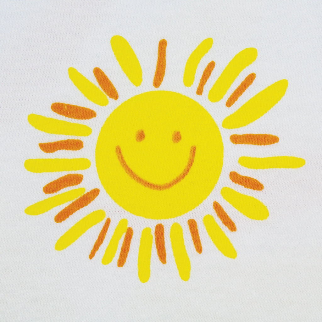 Lake Happy Sun Logo Long Sleeve Tee - White