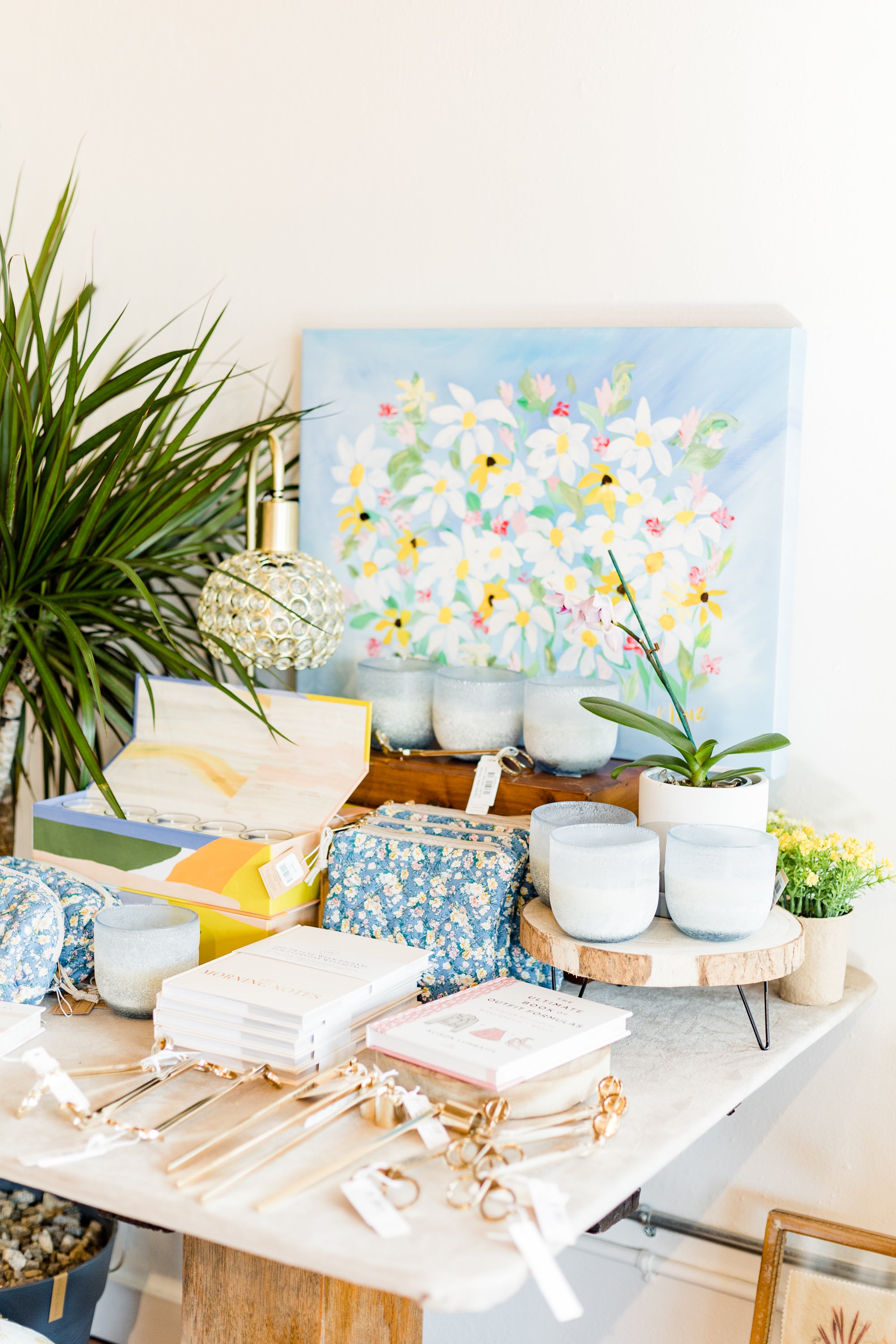 Blue Flower Painting - Giclee Canvas Print