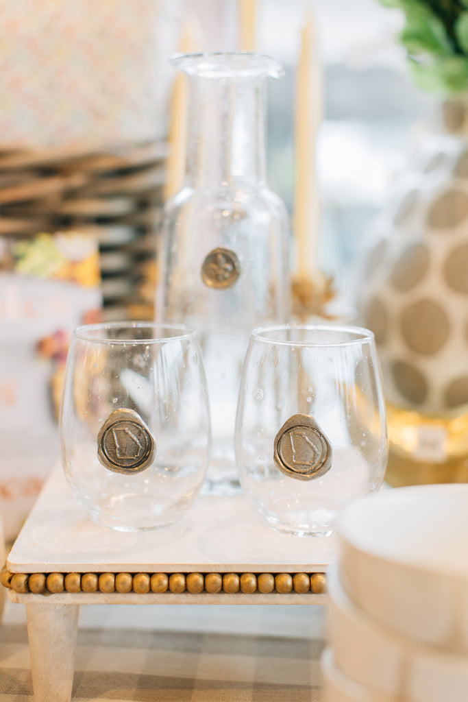 Stemless Wine Glass with Emblem by Southern Jubilee
