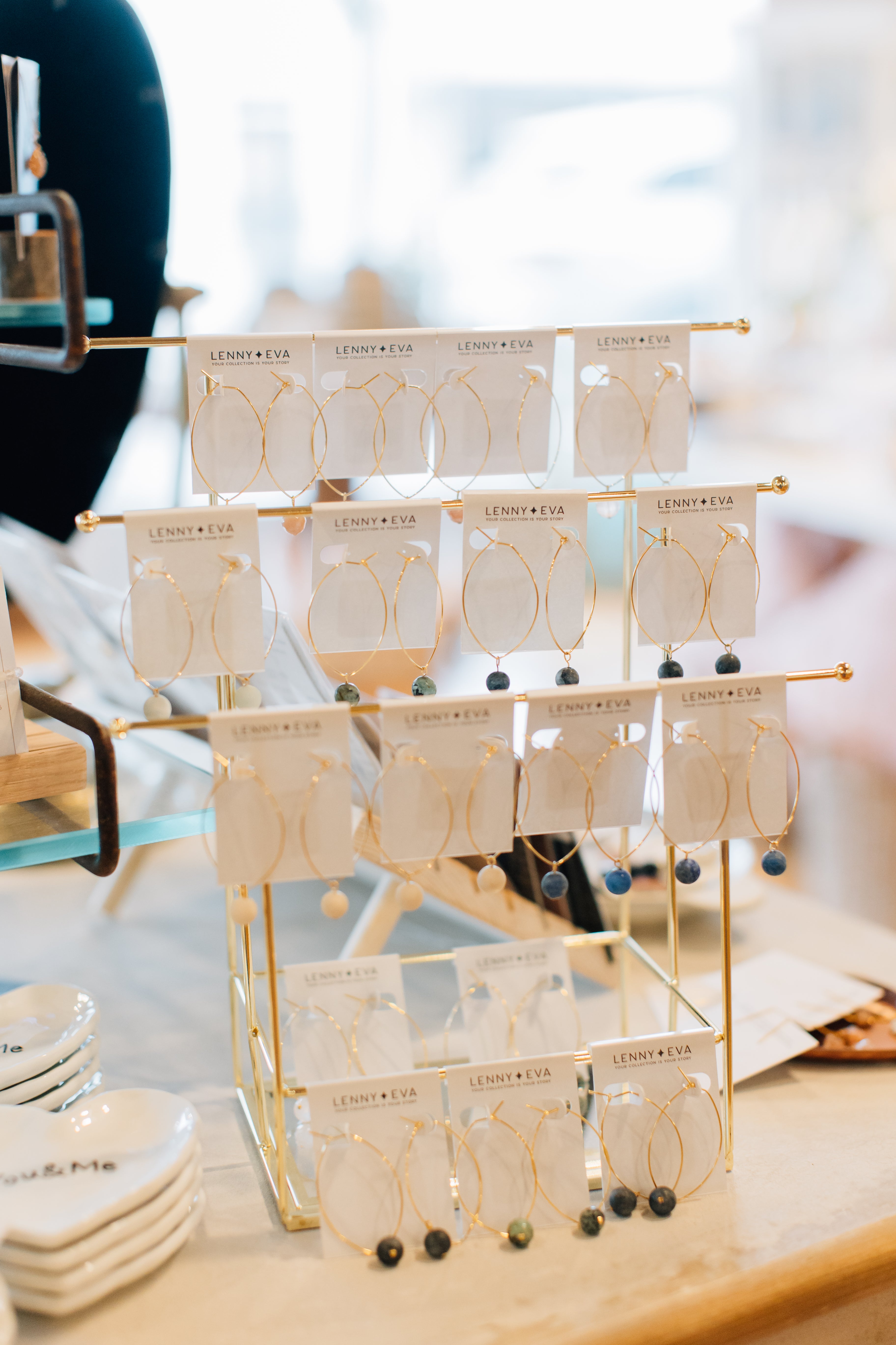 Lenny Gemstone Earrings, Multiple Colors