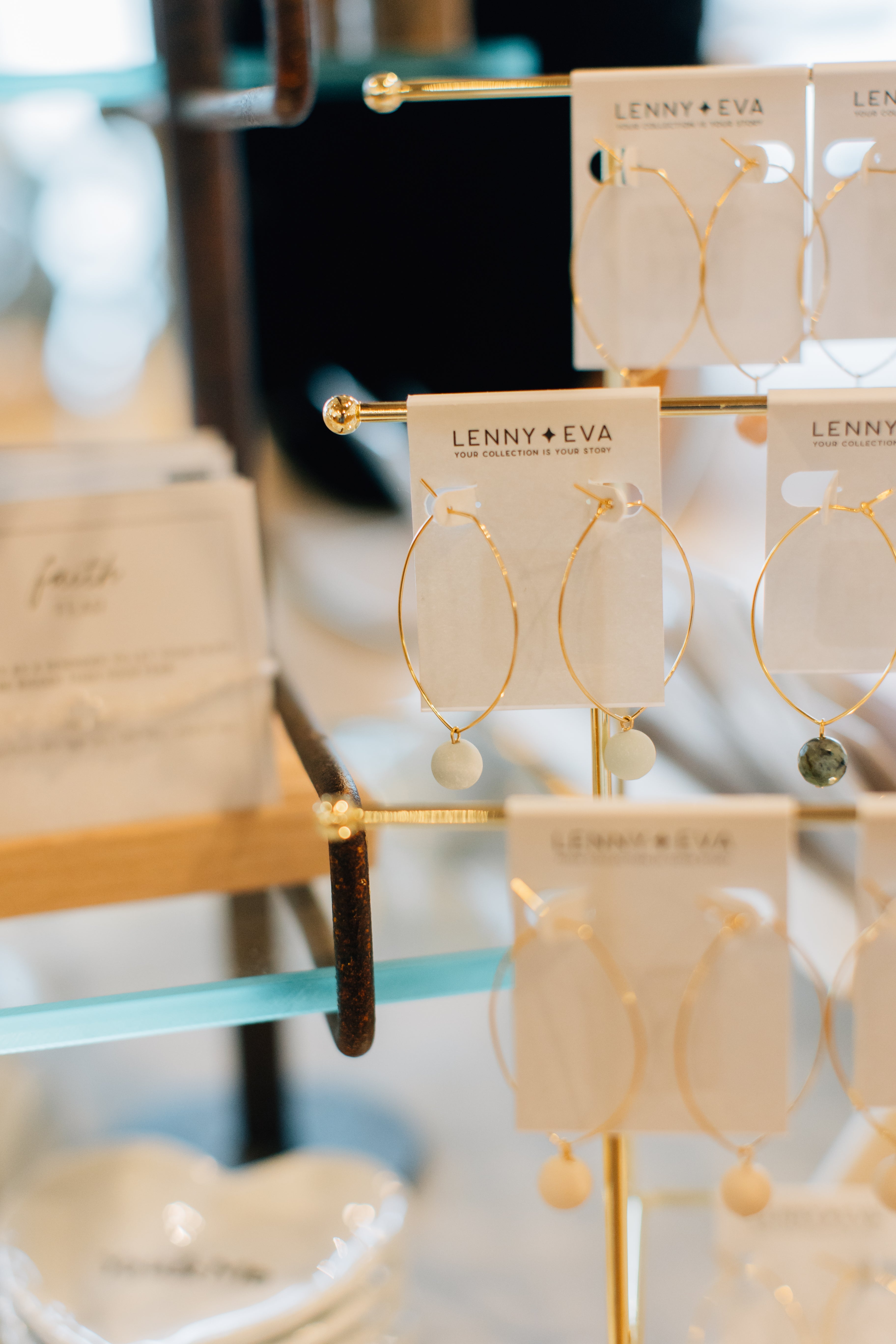 Lenny Gemstone Earrings, Multiple Colors