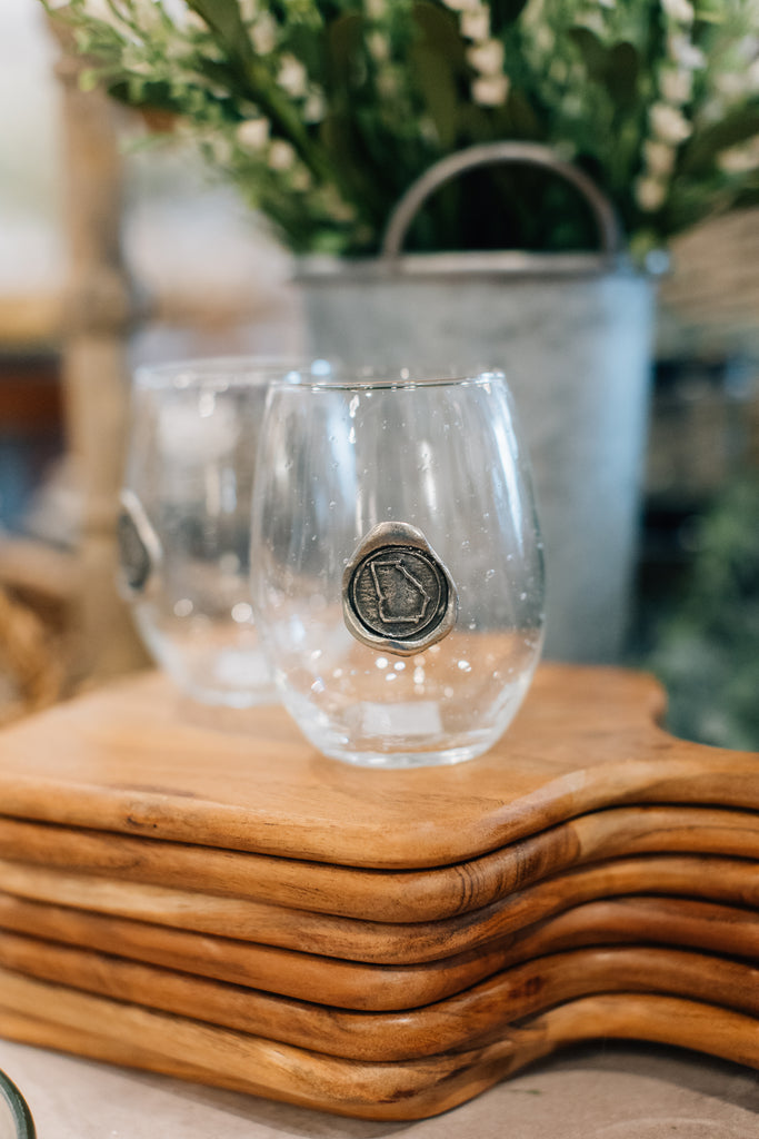 Stemless Wine Glass with Emblem by Southern Jubilee