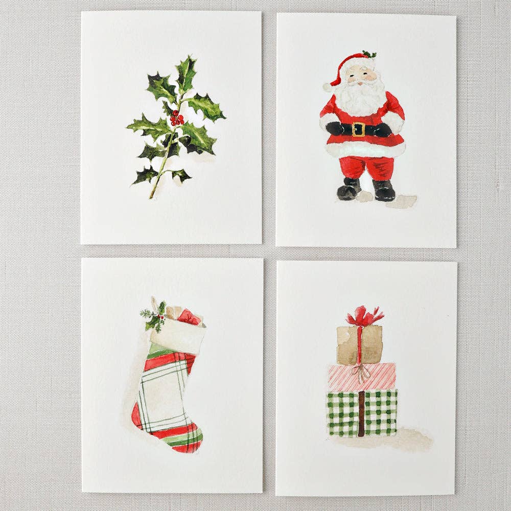 Classic Christmas Notecard Set by emily lex
