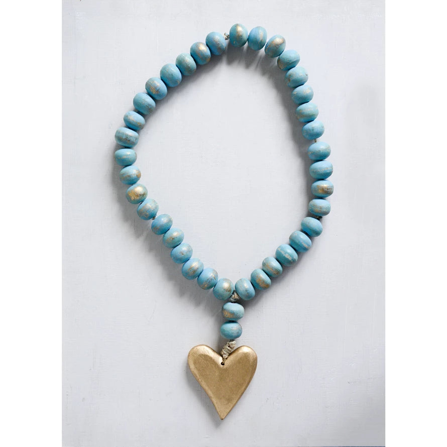 Mango Wood Rosary with Heart