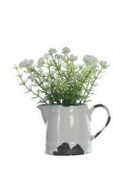 Faux Flowers in Distressed Pitcher