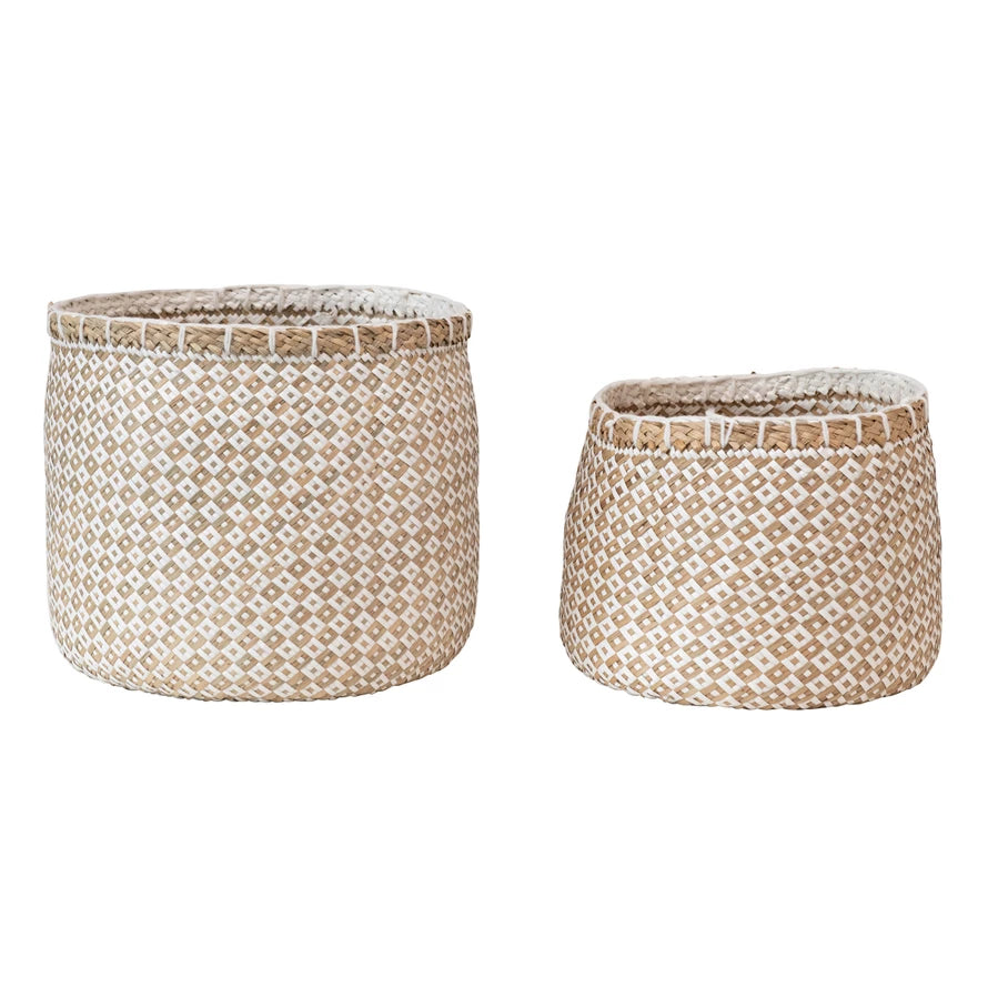 Hand-Woven Baskets with Pattern