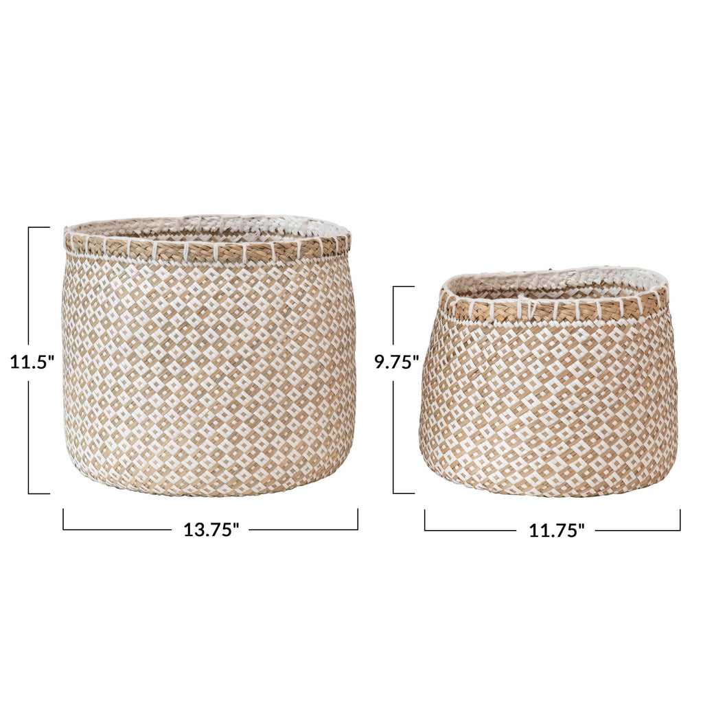 Hand-Woven Baskets with Pattern