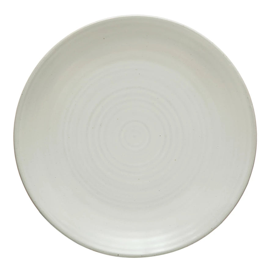 Matte White Stoneware Plate