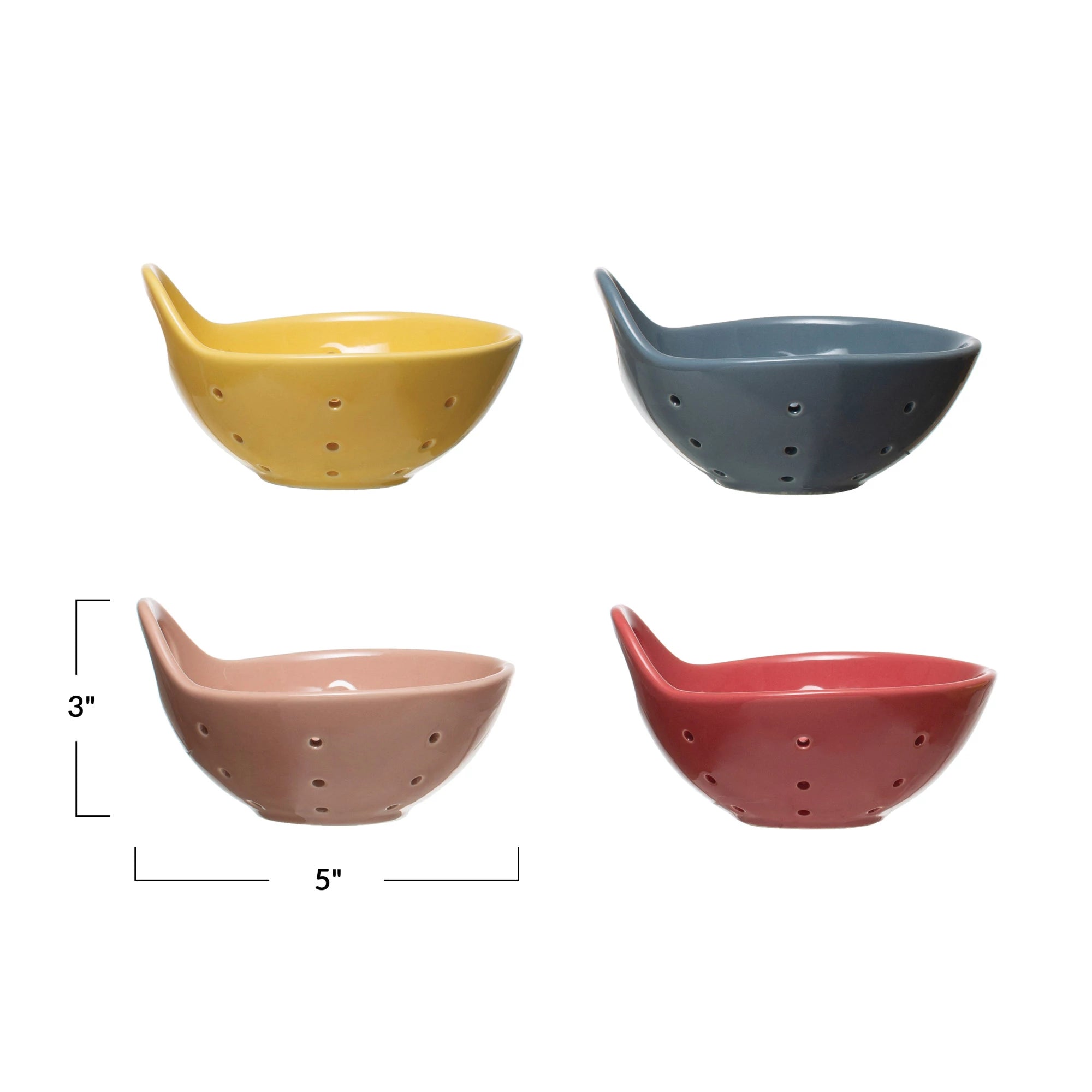 Stoneware Berry Bowl with Handle