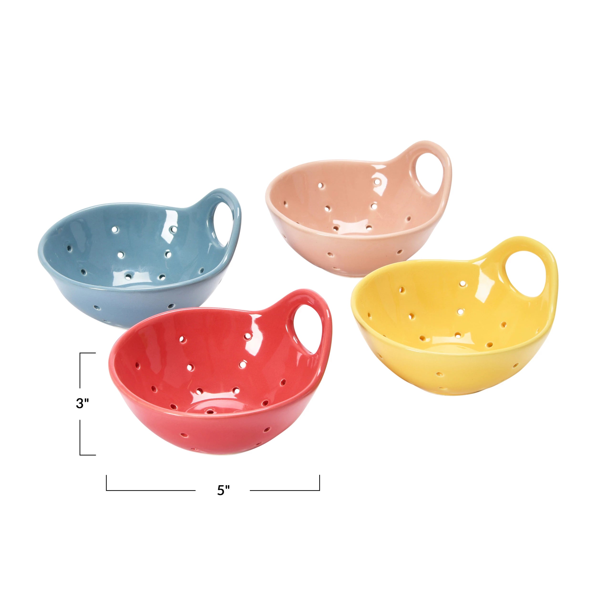 Stoneware Berry Bowl with Handle