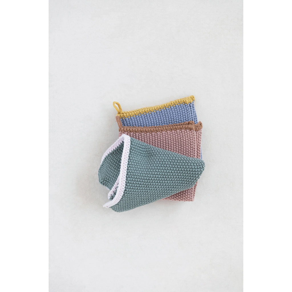 Square Cotton Knit Dish Cloths with Loops