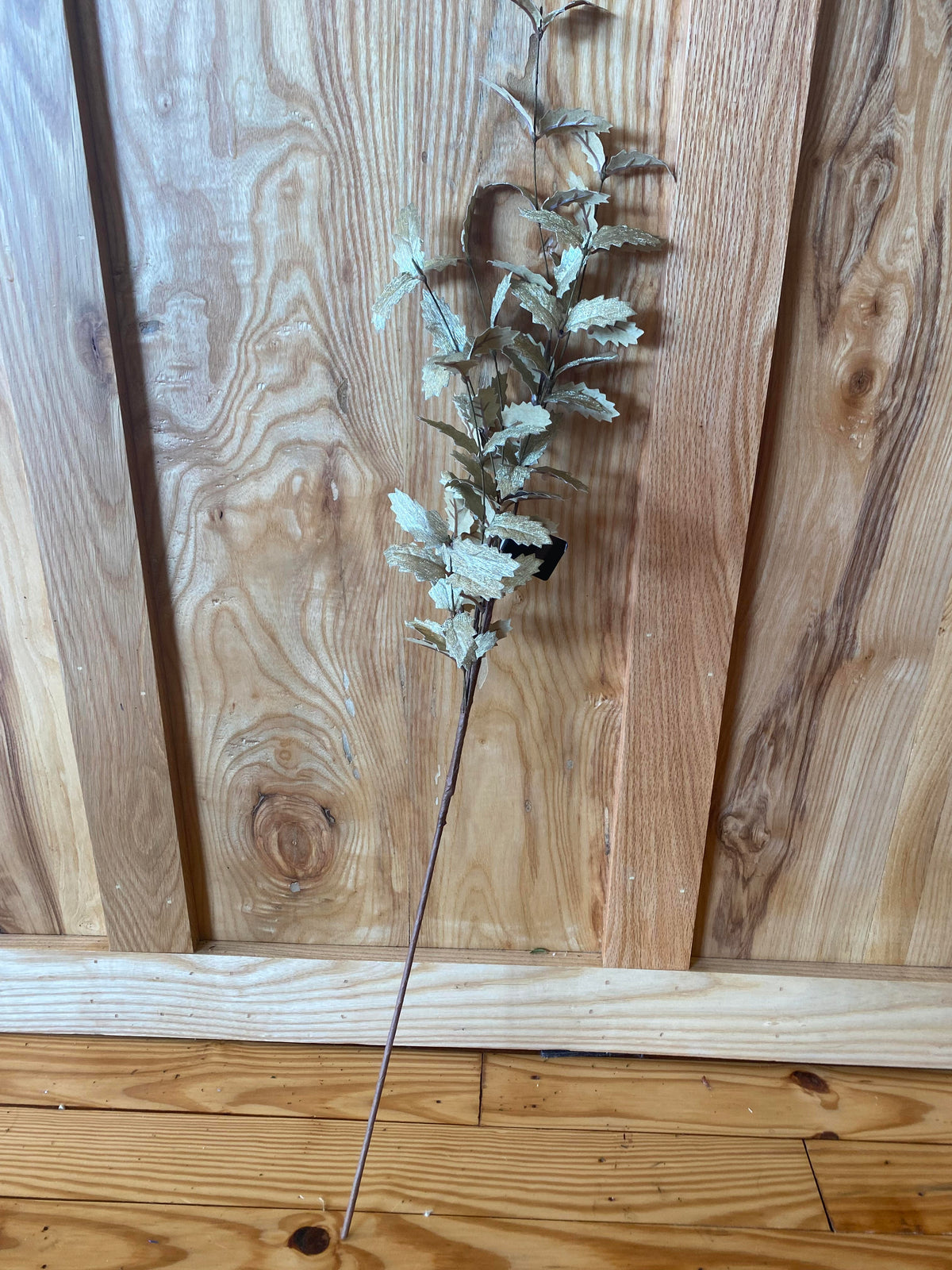 Cream w/ Gold Holly Leaf Stem