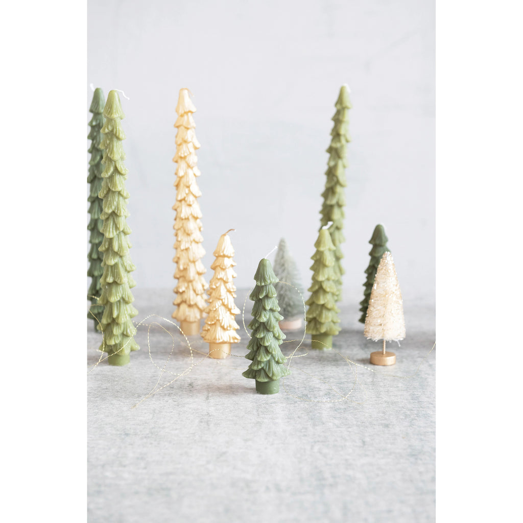 Unscented Tree Shaped Taper Candles, Set of 2